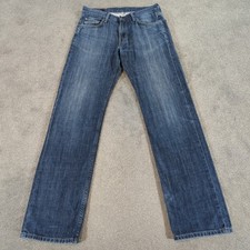 Tommy Hilfiger Jeans Men W31 L34 Blue Madison Regular Straight Denim Distressed