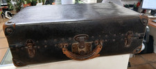 Antique Hard Leather Corbin Suitcase No Key