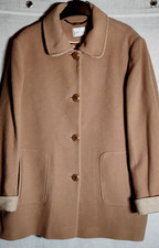 Ladies size 18 classic camel 3/4 length coat by Eastex with cream contrast