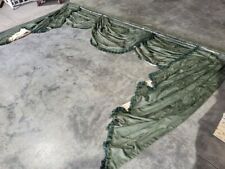 Curtains large  pelmet swags 379cm w x 220 drop 12"5" wide lined green fabric