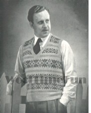 Vintage Knitting Pattern Men's