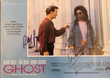 Patrick Swayze and Whoopie Goldberg signed Ghost 13x10" promo poster. AFTAL COA