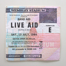 Live Aid Concert Ticket Stub