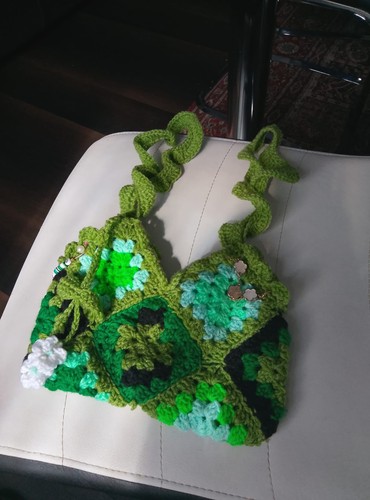 Crochet bag handmade - handmade, green