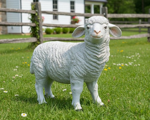 White sheep lamb garden - white,