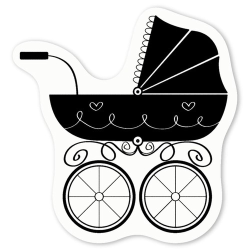 Vintage pram white vinyl - white,