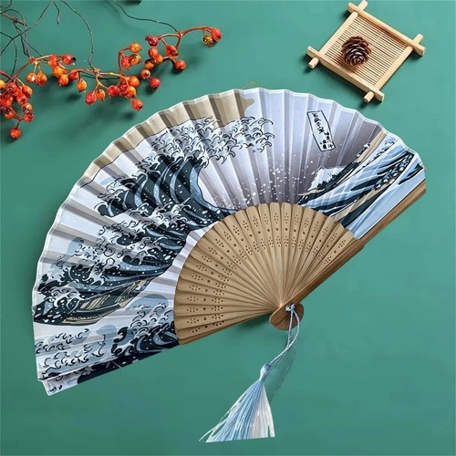 Folding fan hand held - fan, silk