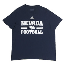 ADIDAS Mens Blue Nevada Football Graphic T-Shirt XL Short Sleeve Crew Neck