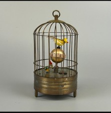Novelty Brass Bird Cage Clock