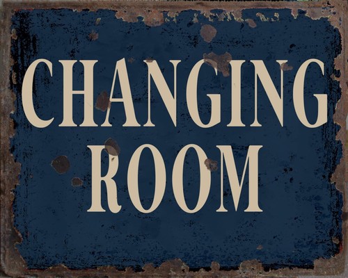 Changing room metal sign - changing,