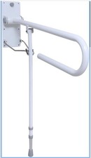 HOMECRAFT Folding Rail with Support Leg Drop Down Grab Toilet Bathroom Rail