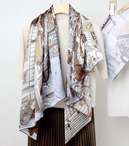 Mulberry silk scarf brown - in,