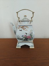 Franklin Mint Birds Flowers of the Orient PorcelainTeapot w/stand Naoka Nobata 