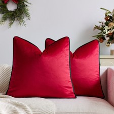UK Velvet Piped Edge Cushion