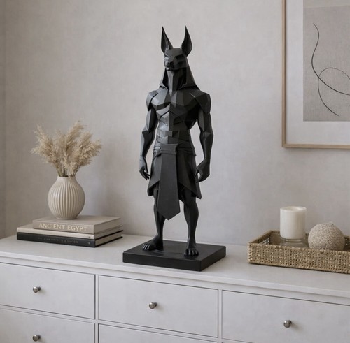 Low poly anubis - poly, statue