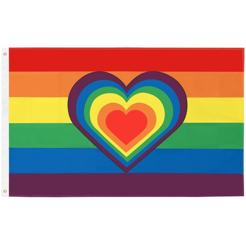 Trixes rainbow heart flag - heart,