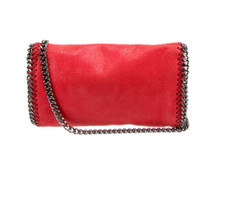 Stella McCartney Vegetarian Suede Crossbody Bag Bright Red