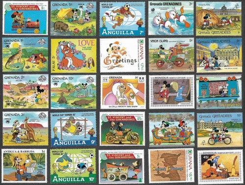 Disney stamps all different - stamps,