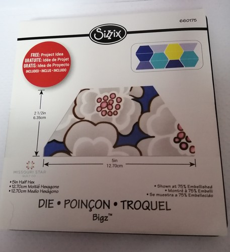Sizzix 5in half hex - hex, bigz