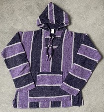 Vintage Men’s Mexican Baja Surfer Party Festival Hoodie Multicoloured Purple L