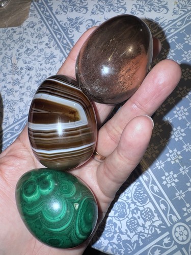 Semi precious polished eggs - polished,