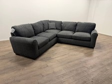 Lisbon Large Fabric Corner Sofa – Charcoal (Dual Facing)