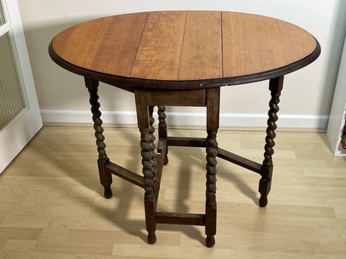 Antique oak oval drop leaf - oval,
