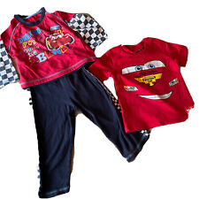 Disneys Cars Lightning McQueen Pyjamas 12-18 M +Lightning McQ  TShirt 9-12 M
