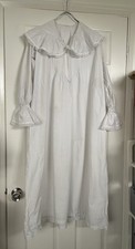 Vintage Victorian/Edwardian Cotton Nightdress with collar & embroidery detail