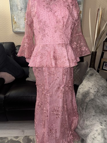 Pink peplum lace - pink,