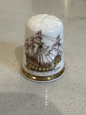 Finsbury Bone China Thimble Mary Rose Henry VIII Flagship