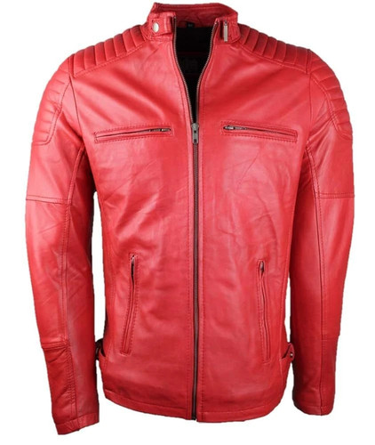 Leather biker jacket - leather,