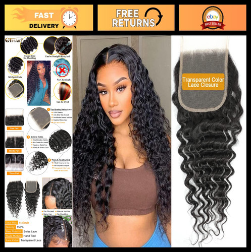 4x4 deep wave lace closure - deep,