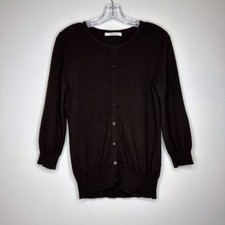 Deane and white 100% cashmere Cardigan Size M Brown Button Down Crew Neck