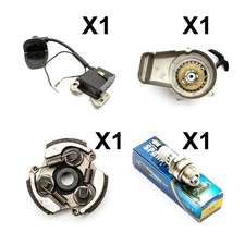 Mini Moto Dirt Bike Pullstart Spark Plug Clutch Ignition Coil Replacement Kit