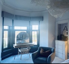 Grey and white striped Padded