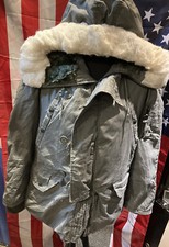 Vintage US Army Issue Grey N-3B Extreme Cold Weather Parka Size X-Small
