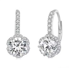 1ct Hoop Earrings White Gold