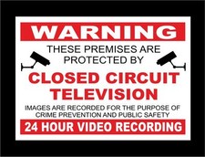 CCTV IN OPERATION 24 HOUR VIDEO RECORDING sign or sticker security camera 