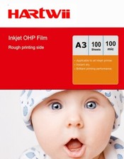 100sheets A3 Inkjet OHP Film Overhead Projector Clear Film with Stripe Hartwii