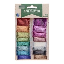 16 x 2g Assorted Colours Biodegradable Eco Glitter Art Craft School Kids