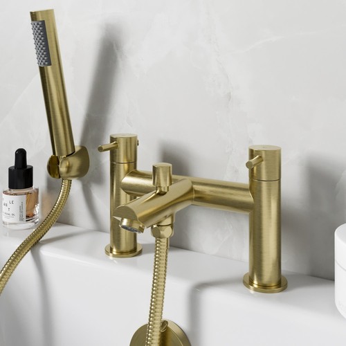 Brushed brass shower mixer tap - mixer,