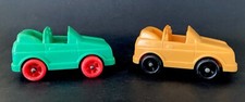 Lot 2 Vintage 1970 Viking Plast Volkswagen Convertible Plastic Toy Car Sweden VW
