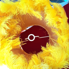 handmade yellow ostrich feathered lampshade