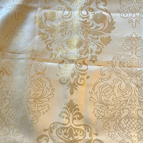 Champagne gold metallic damask - metallic,