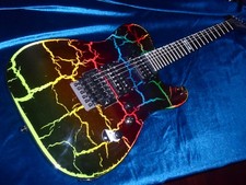 absolutely stunning ESP LTD Eclipse '87 Series rainbow crackle TELE ,FLOYD,CASE