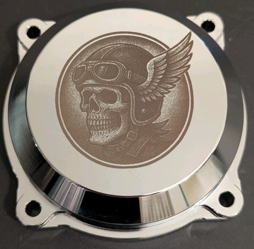 Custom engraved chrome skull - engraved,