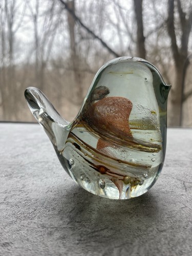 Kerry glass bird paperweight - glass,