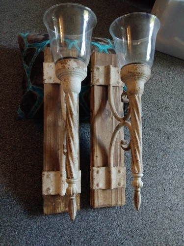 Pair rustic wooden - pair,