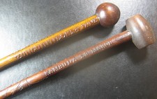 2 X VERY RARE ZULU WAR BATTLEFIELD PICKUP CARVED ZULU IWISA KNOBKERRIES